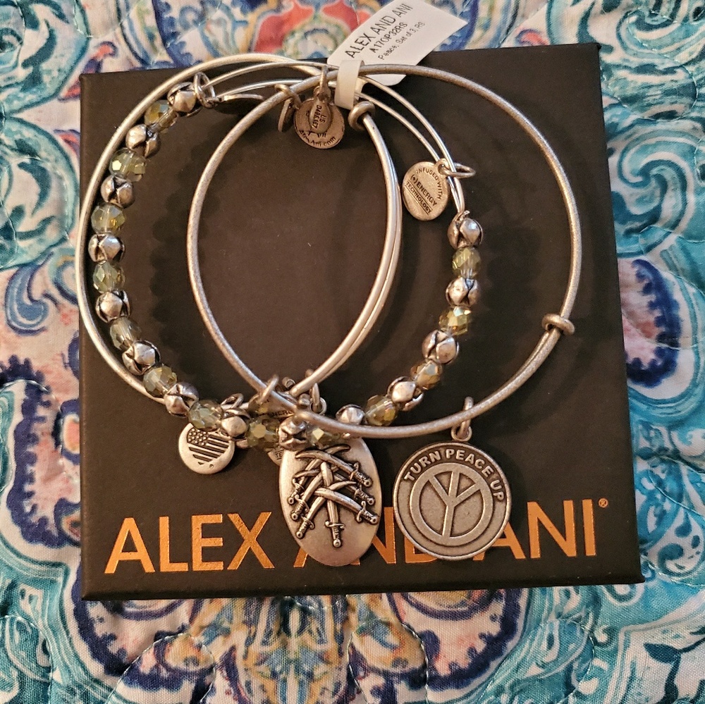 Alex and Ani set of 3 peace
